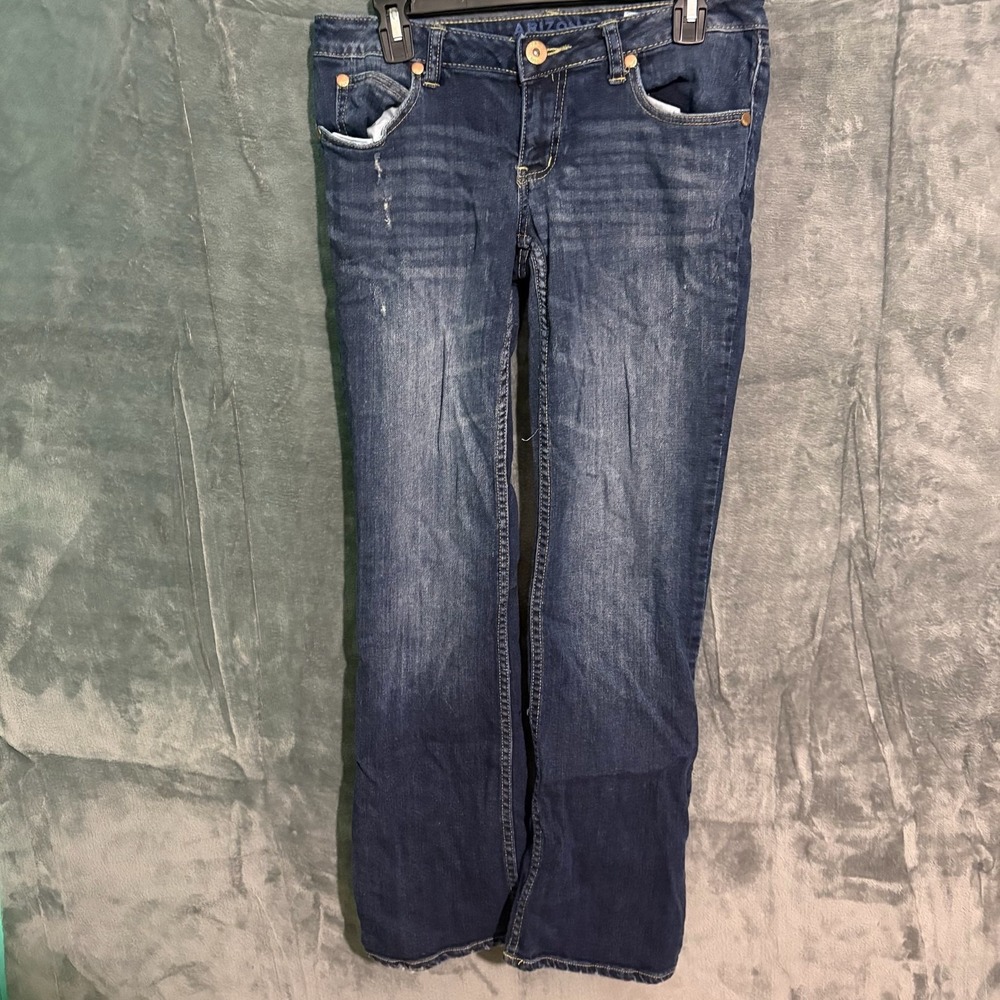 Arizona Jeans Womens 7 Blue Denim Distressed Y2K